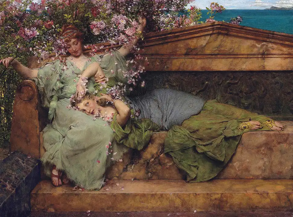 In a rose garden